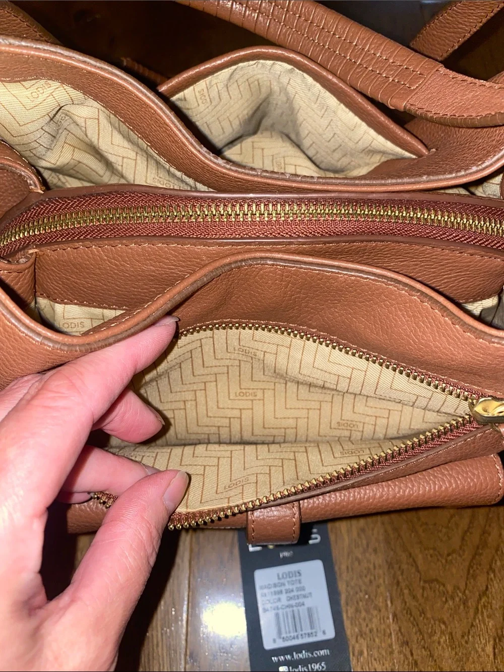 LODIS Texas Leather Madison Tote with dust bag